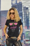 U840-1 Tricou casual cu imprimeu text
