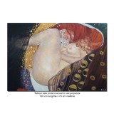 Tablou celebru pictat manual, Danae, 100x70cm ulei pe panza, reproducere Gustav Klimt, gata de agatat pe perete
