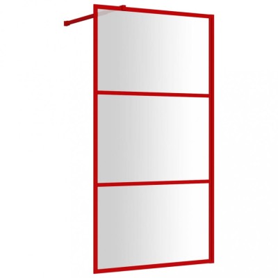 Paravan dus walk-in, rosu, 100x195 cm, sticla ESG transparenta foto