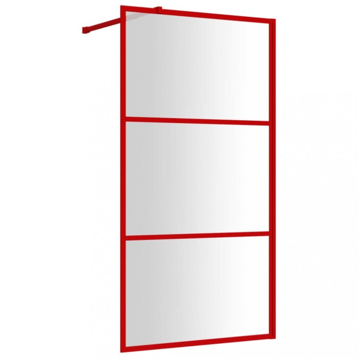Paravan dus walk-in, rosu, 100x195 cm, sticla ESG transparenta