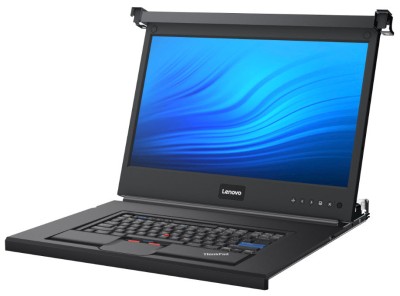 KVM Switch Second Hand, 8 porturi Lenovo CAT5 (1754A1X ) + Monitor 18.5 Inch Standard Media Console (17238BX) + Keyboard NewTechnology Media foto