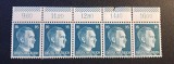 Germania (1941&ndash;1944) -Bandă de 5 Timbre 16Pf cu Margine Superioară, Bare de Siguranță și Valori Contabile "9,60" p&acirc;nă la "16,00" (MNH) CLK1