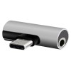 Adaptor audio USB Type-C la miniJack 3.5 mm, gri