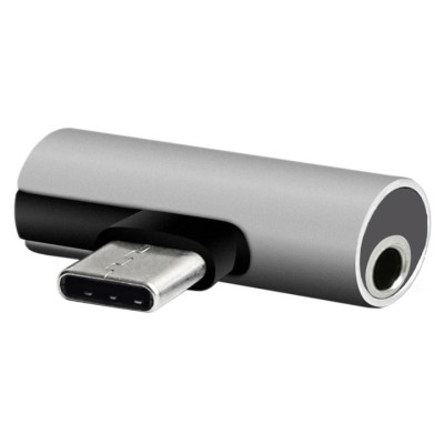Adaptor audio USB Type-C la miniJack 3.5 mm, gri foto