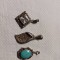 Lot de 3 pandative vintage argint zirconii, turcoaz si marcasite