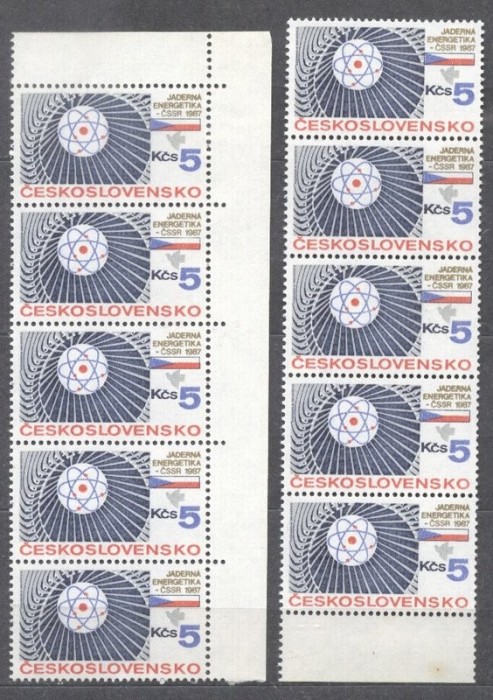 Czechoslovakia 1987 Nuclear energy x 10 in blocks MNH S.630