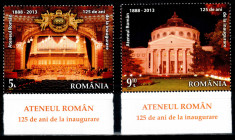 Romania 2013, LP 1968, Ateneul Roman - 125, seria tab A jos, MNH! LP 16,90 lei foto