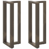Picioare masă bar vidaXL, oțel negru, 50x35x100cm, set 2 buc, formă T, reglabile, blat neinclus