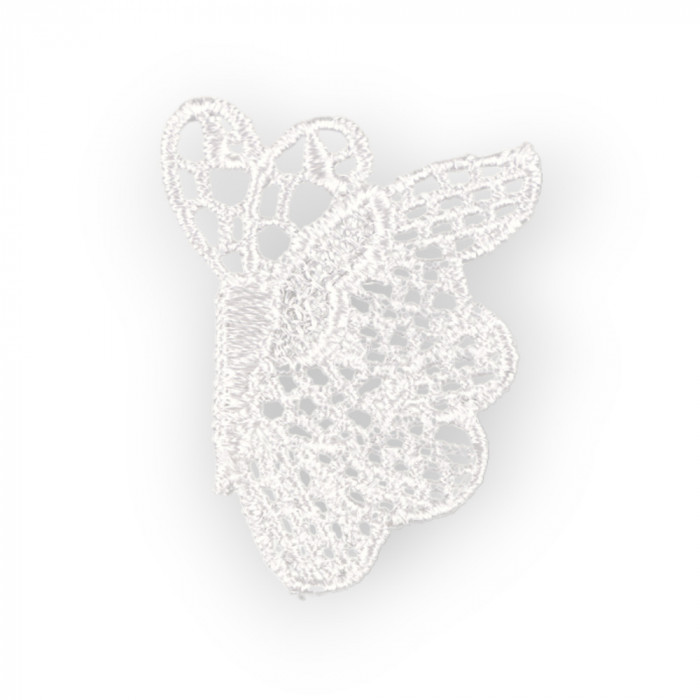 Aplicatie crosetata, dimensiuni 4 x 5,8 cm, Fluture