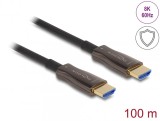 Cablu activ optic HDMI 8K60Hz/4K144Hz cu protectie metalica T-T 100m, Delock 86080