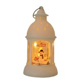 Decoratiune de Craciun, Flippy, Model Sfesnic de Birou, Om de Zapada, din Plastic, cu Inel de Agatat, 6.8 x 13.5 x 2 cm, Alb