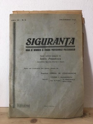Siguranta Cetateneasca - Organ cu Caracter Social Anul III Nr. 12 Decembrie 1942 foto