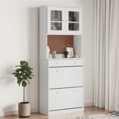 vidaXL Dulap &icirc;nalt ALTA, alb, 77x35x188 cm, lemn masiv de pin 3187778