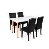 Set de sufragerie Verona 120 4+1, alb-negru