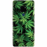 Husa silicon pentru Huawei Mate 20, Green Leaf Pattern