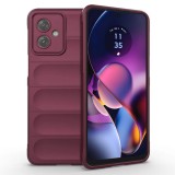 Husa pentru motorola moto g54, antisoc, margini cu striatii, design minimalist, bordeaux