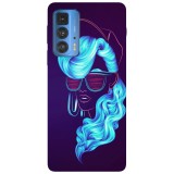 Husa compatibila cu Motorola Moto G51 5G model Neon girl portrait, Silicon, TPU, Viceversa, Transparent, Carcasa