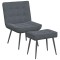 Scaun de relaxare cu taburet, gri inchis, catifea