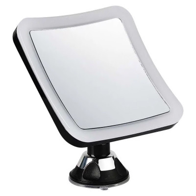 Oglinda make up iluminata LED, lupa 10x, rotativ 360 grade, 16,2x13,2 cm, 3.2W cu baterii 4xAA foto