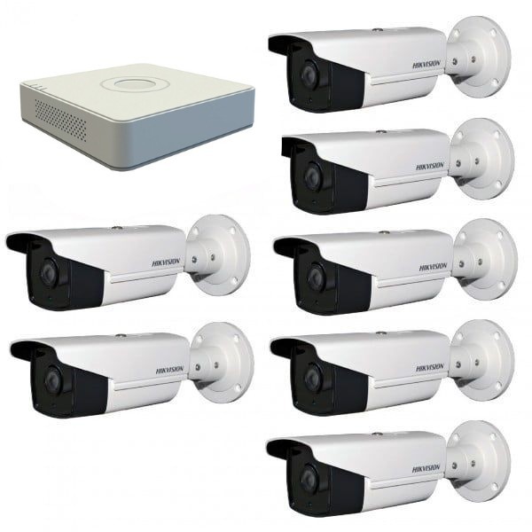 Kit Supraveghere full HD 1080P cu 7 Camere Exterior Exir 80m + DVR 8 canale video / 1 canal audio SafetyGuard Surveillance
