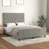 VidaXL Cadru de pat fără saltea, gri deschis, 140x200 cm, catifea 3125940