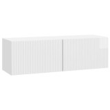 vidaXL Oglindă TV montată pe perete Alb foarte lucios 98 x 31 x 30 cm 898559