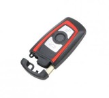 Set 2 bucati - Carcasa cheie Topautochei&amp;#174; compatibila cu Bmw seria 5, 3 butoane, ornament rosu