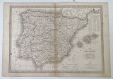 HARTA ' ESPAGNE et PORTUGAL ' , par C.V. MONIN , 1839
