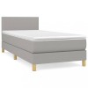 Pat box spring cu saltea, gri deschis, 80x200 cm, textil