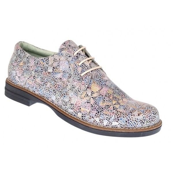 Pantofi dama casual din piele naturala Mozaic Colorat P102BEJ2