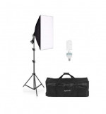 Cumpara ieftin Kit foto studio,1 lumina softbox,trepied 200 cm inclus + 1 bec si geanta transport, Dactylion