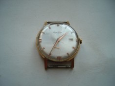 Ceas mecanic elvetian Cristal Watch Antimagnetic 17 rubine, carcasa placata cu Au10, defect, cheita bloacata