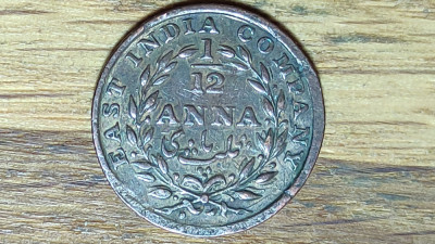 India Britanica - East India Company - raritate - 1/12 anna 1835 - superba ! foto