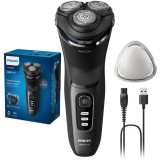 Aparat de ras PHILIPS Shaver Seria 3000 S3244/12, barbierit umed şi uscat, fara fir, capete 5D pivotante si flexibile, lame autoascutire, 60 min, sist