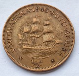 313. Moneda Africa de Sud 1/2 pence 1948 (tiraj 684.740 buc)
