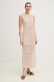 Dkny rochie culoarea bej, maxi, mulată, DJ5R0627