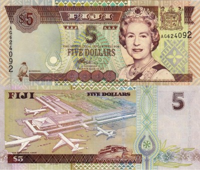 FIJI 5 dollars 2002 UNC!!! foto