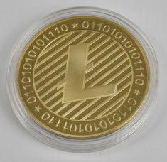 Moneda Suvenir Litecoin, diametru 40 mm, Auriu foto
