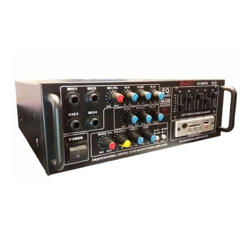 Amplificator boxe karaoke, 2 x 25 W, 4-8 Ohm, USB, card SD, antena radio,  General | Okazii.ro