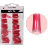 Cumpara ieftin Tipsuri colorate unghii, roz perlat - 100buc, nr.1 - 10, AMAZING SHINE