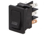&Icirc;ntrerupător Balansier DPST 10A 125VAC cu LED Negru