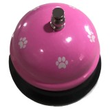 Clopotel metalic multifunctional, flippy, roz cu imprimeu labuta alba, 7.5x7.5x6.5 cm, dresaj, receptie, restaurante