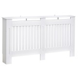HOMCOM Husă pentru Calorifer din Lamele MDF, 152x19x81 cm, Alb | Aosom Romania