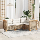 Gossi set canapele de gradina, 4 piese, cu perne, bej, poliratan