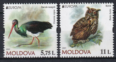 MOLDOVA 2021 EUROPA CEPT FAUNA PROTEJATA PASARI foto