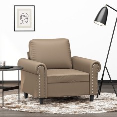 vidaXL Canapea de o persoană, cappuccino, 60 cm, piele ecologică