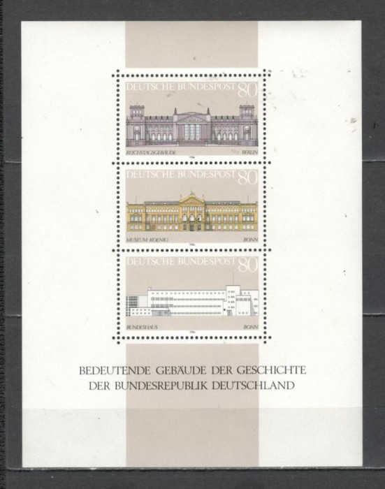 Germania.1986 Temelia democratiei:Cladiri administrative-Bl. MG.617