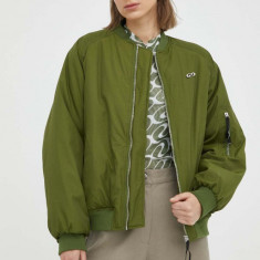 Résumé geaca bomber femei, culoarea verde, de iarna, oversize