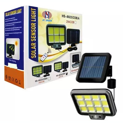 Proiector solar 50W, senzor miscare, HS-8022 telecomanda, 3 moduri iluminare foto