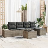 Gossi set de canapea de gradina de 5 piese cu perne din ratan poly negru